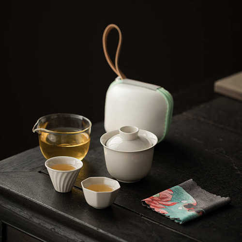 茶具客茶具快便携式露营户外一壶泡草木灰二杯杯旅行茶器套装功夫
