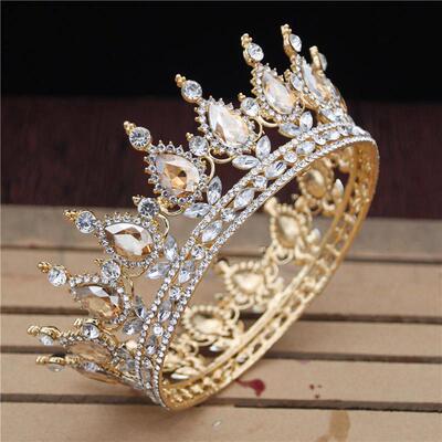 Crystal Vintage Royal Queen King Tiaras and Crowns Men/Women