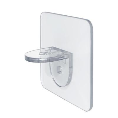 No-drill shelf support brackets, adhesive layer supports for