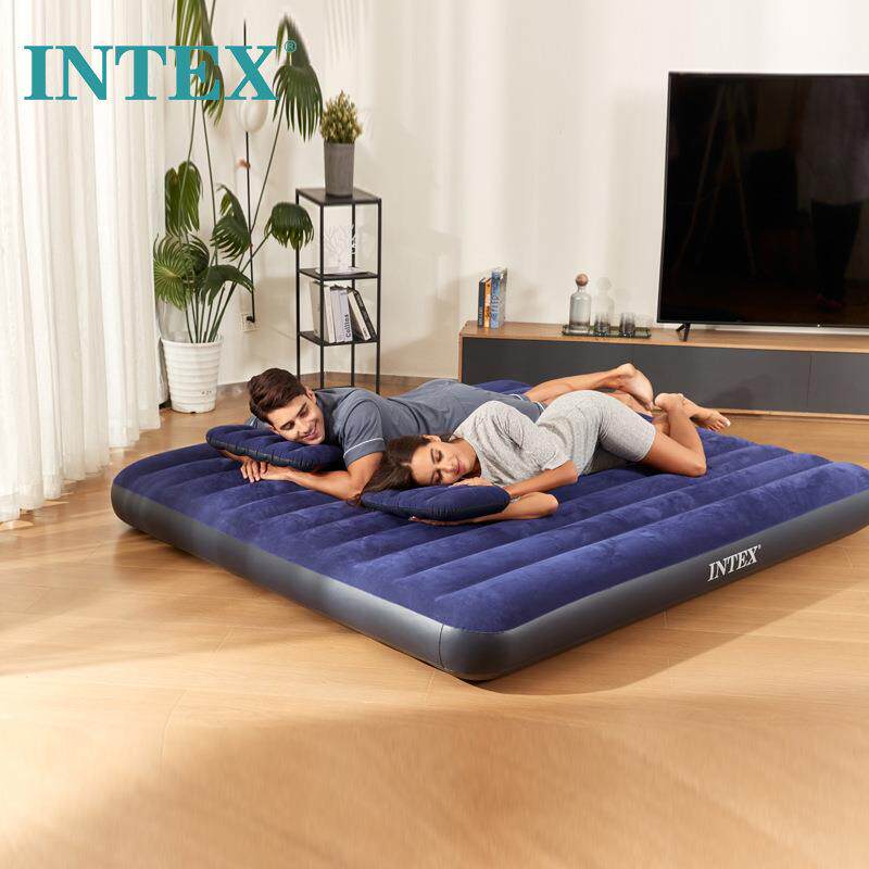INTEX64755双人床蓝色家用双人午休户外野营便携防潮睡垫充气床垫