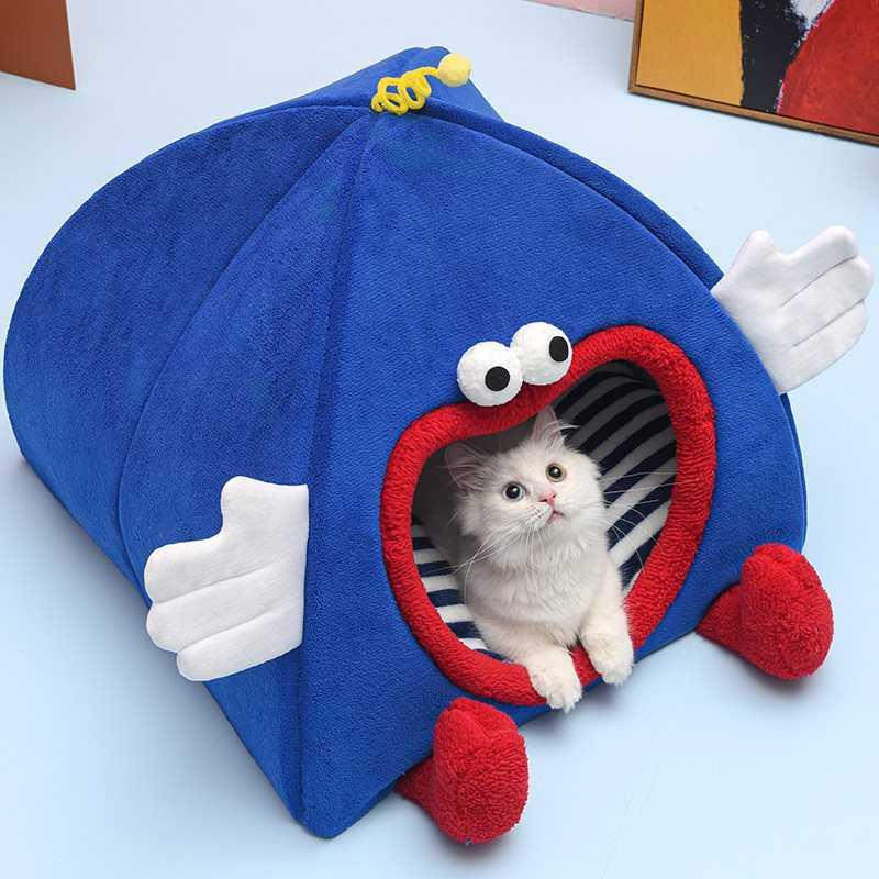 猫窝冬天保暖四季通用封闭式猫屋房子猫别墅可拆洗狗窝宠物窝批发