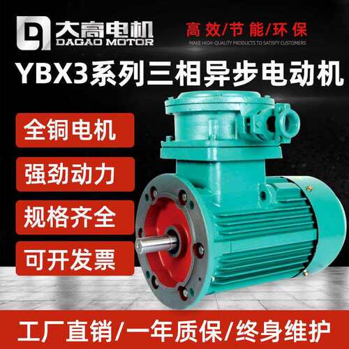 大高立卧式YBX3隔爆型IICT4/粉尘防爆三相异步电动机多种规格电机
