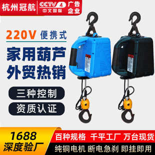 牵引葫芦220v微型家用电动葫芦线控外贸小型钢丝绳电动葫芦 便携式