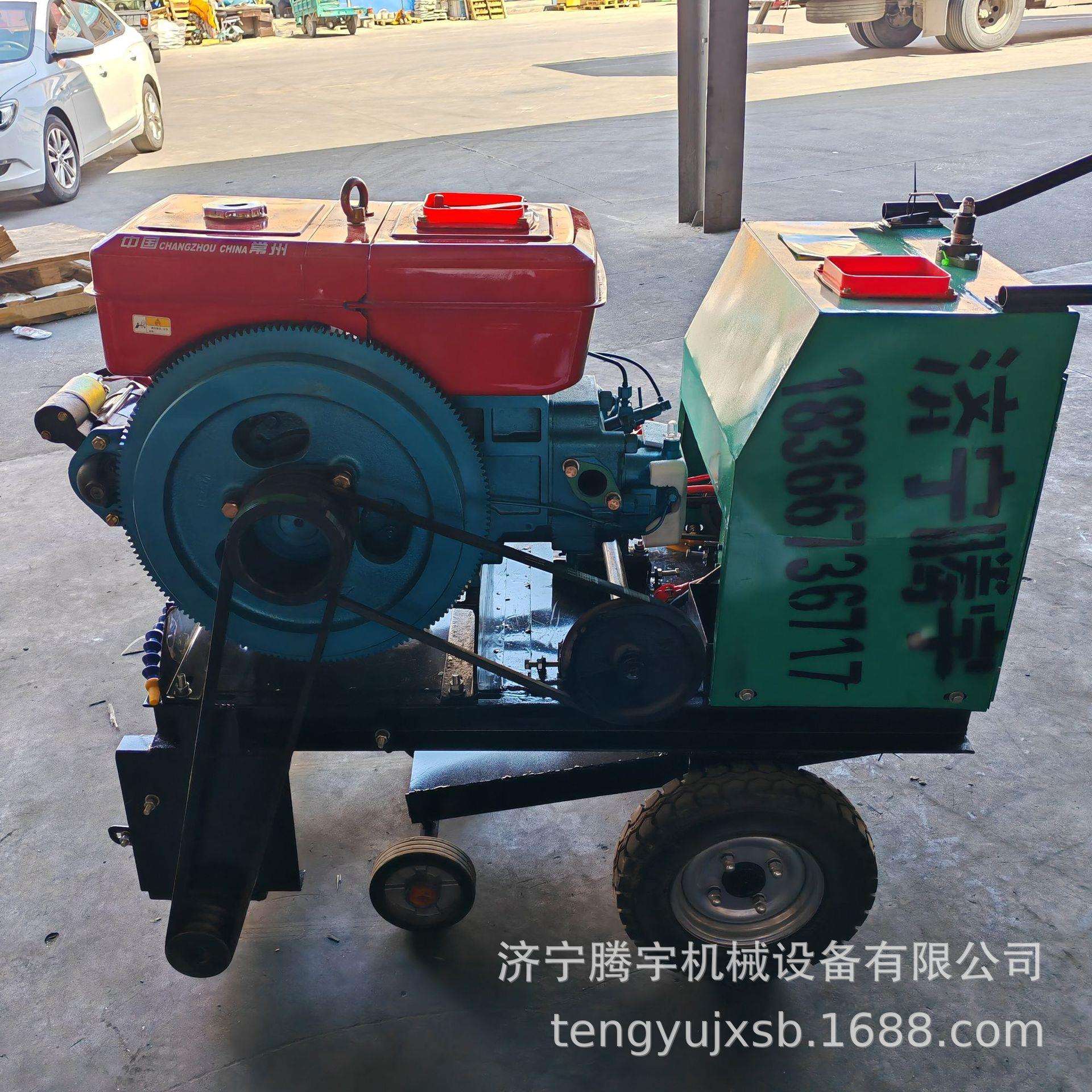 间距可调双锯片马路切割机多功能路面切缝机柴油电动双刀切割机