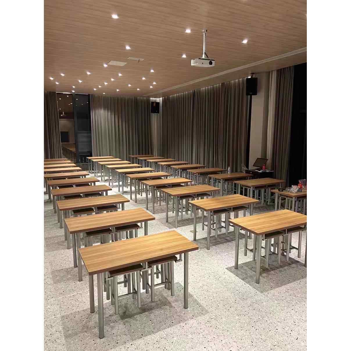 餐厅桌椅组合快餐店吊凳4/6/8人学校托儿所员工休息商业桌