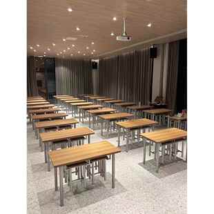餐厅桌椅组合快餐店吊凳4/6/8人学校托儿所员工休息商业桌