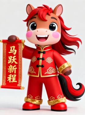 发光卡通生肖马户外商场门店景区酒店文旅美陈装饰摆件马年雕塑