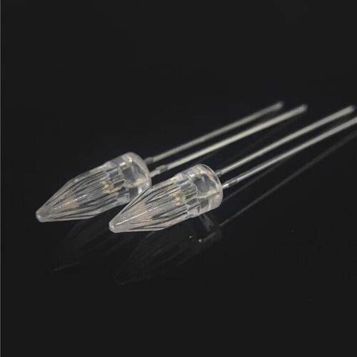 F5火箭头灯珠LED直插发光二极管红光5mm火箭头高亮红光灯珠红色