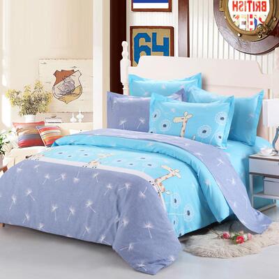 正品加厚1棉米00％纯四件套全上棉斜纹布1.51.8m双人单人床用品三