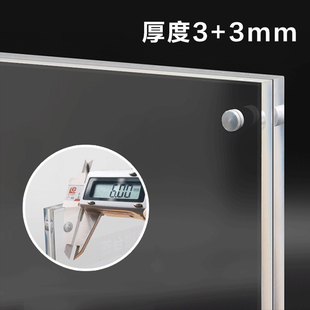 强磁台签台卡A3透明亚克力台牌 海报广告宣传双面展示台架29.7