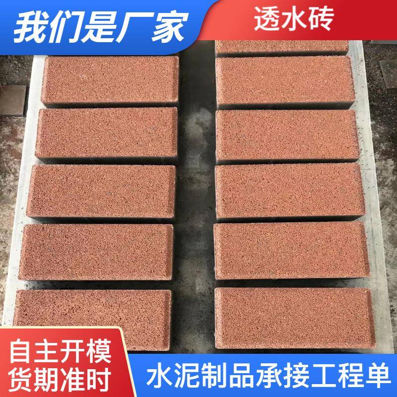 地面铺路砖彩色透水砖市政人行道砖块小区路面PC砖建材水泥吸水砖
