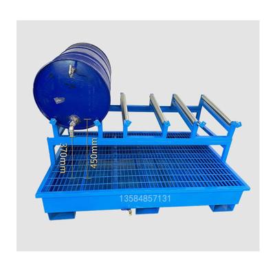 厚钢制防渗漏盘危废加防泄漏HXK油托桶托盘放油桶油倒支架放置架