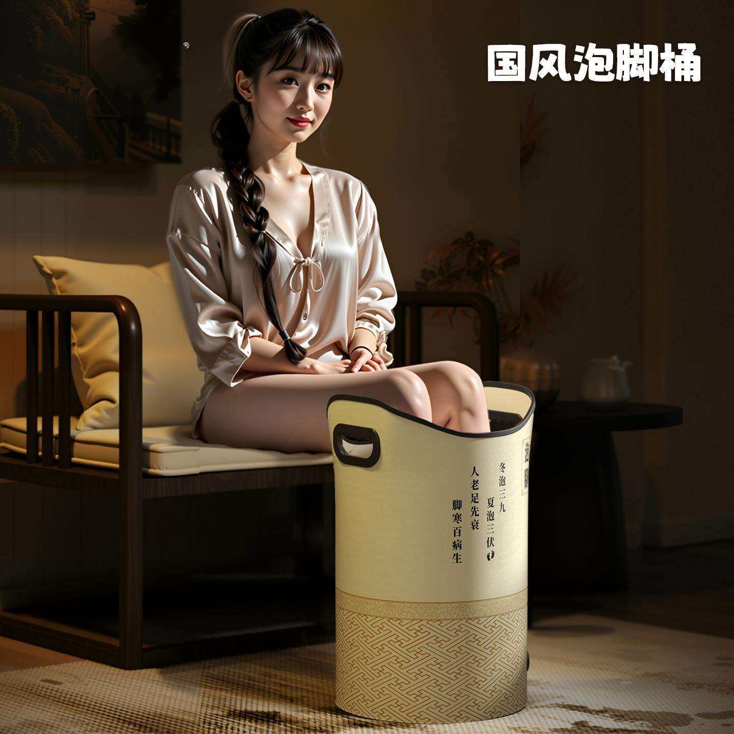 洗脚桶家用过小腿可折叠泡脚桶洗脚盆泡脚神器养生便携高深洗脚盆