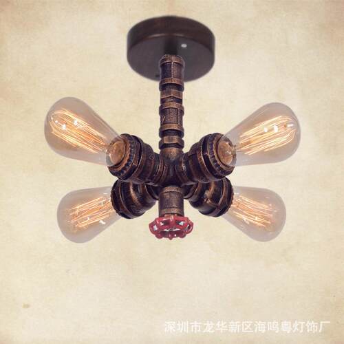 loft复式工业风吊灯创意个性复古水管餐厅吧台酒吧灯具吊灯