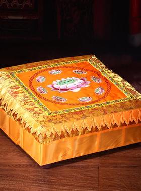 佛摆件方型实木拜垫跪垫家用礼佛垫莲花拜神垫打坐垫佛具用品大全