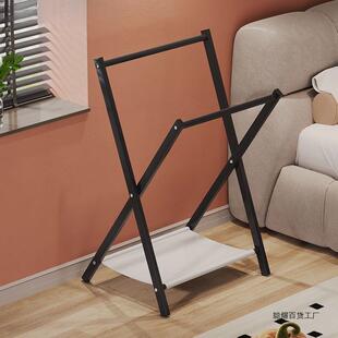 无品牌/飘窗衣架地落窗台挂架可架折叠卧室隔夜衣服收纳挂衣裤架