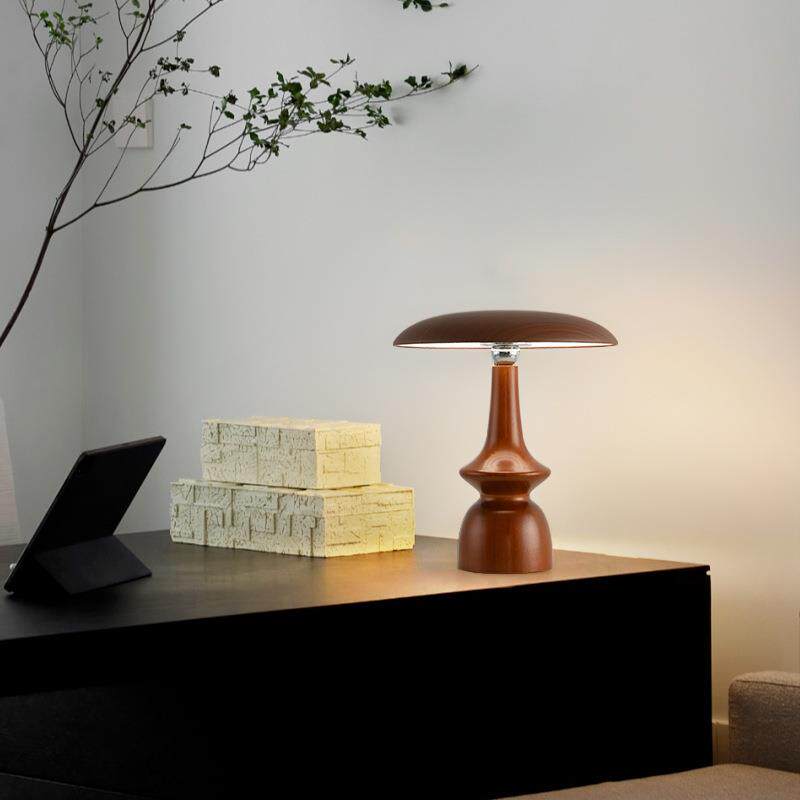 法式中古玻璃充电复古台灯卧室床头灯轻奢台灯新中式触摸蘑菇台灯