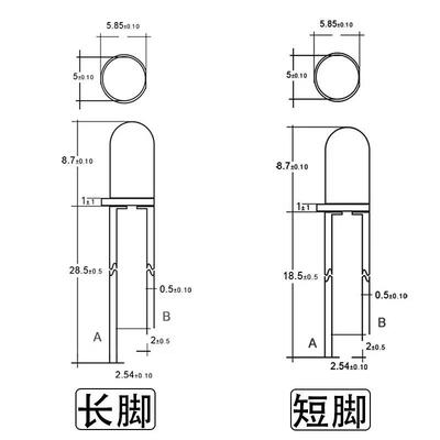 f5发色红5mm红黄绿极蓝OUB黄红光红灯指示灯直插件led灯珠红发光