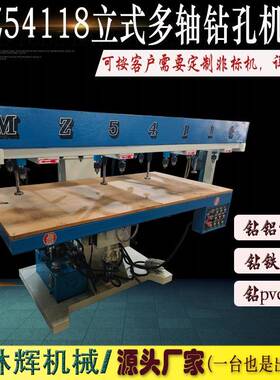 木工机械MZ54121液压多轴群钻立式可调衣柜打孔机多头排钻