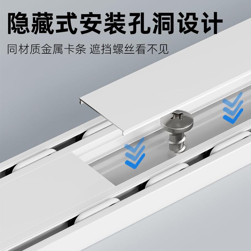 双层静音窗帘盒滑轮窗帘杆窗帘轨道双轨双排滑轨滑道铝合金一体式