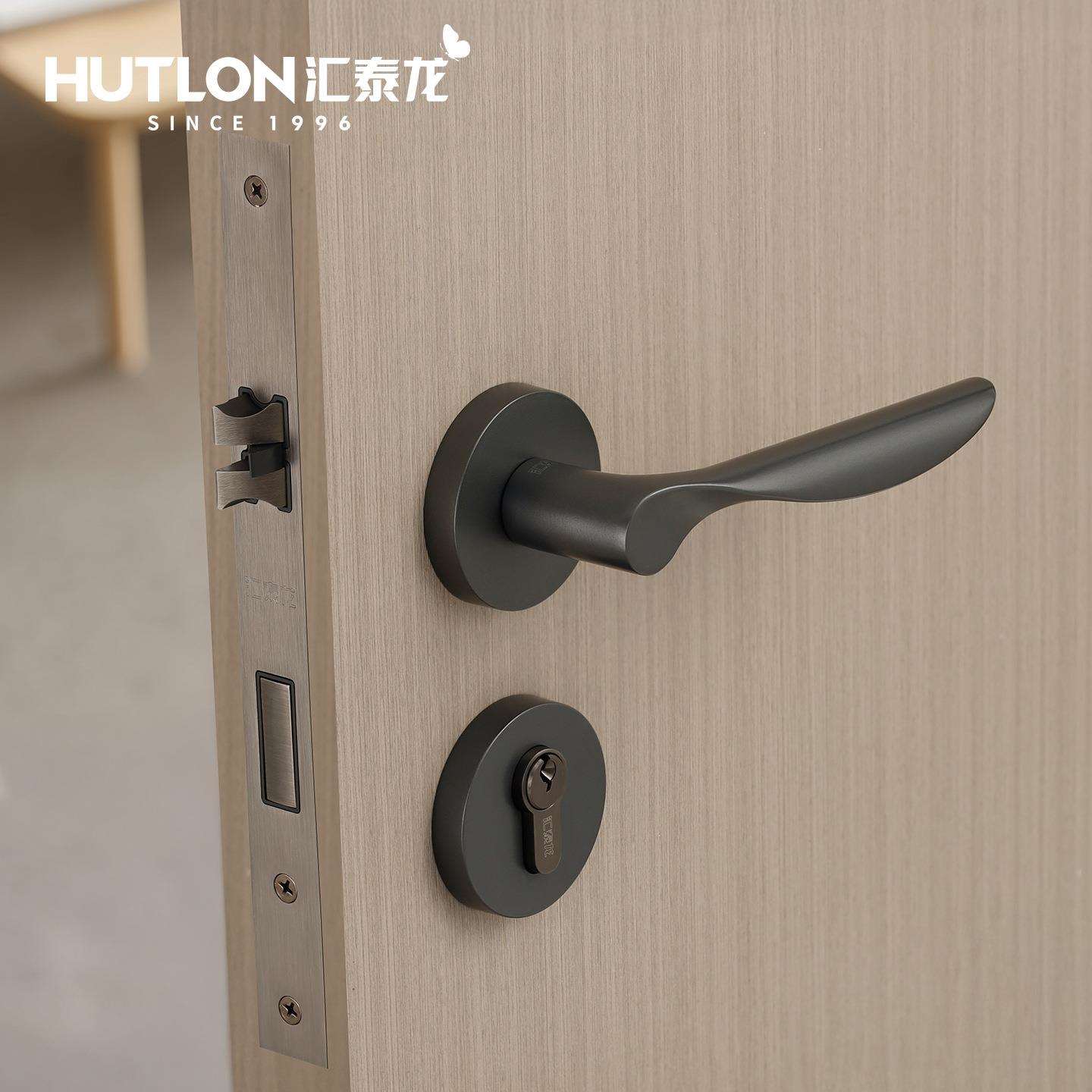 汇泰龙卧室房门锁实木简约家用门把手锁具通用型室内静音机械门锁