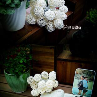 热销led泰国藤球灯串室内圣诞节日彩灯户外装饰防水串灯电池盒灯