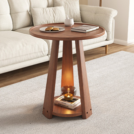 沙发边几实木小圆桌简约现代可移动小茶几客厅，阳台小茶桌床头桌