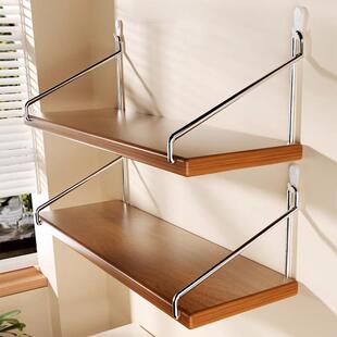 墙上置物架免打孔墙面客厅卧室床头收纳层架隔板路由器架子收纳神