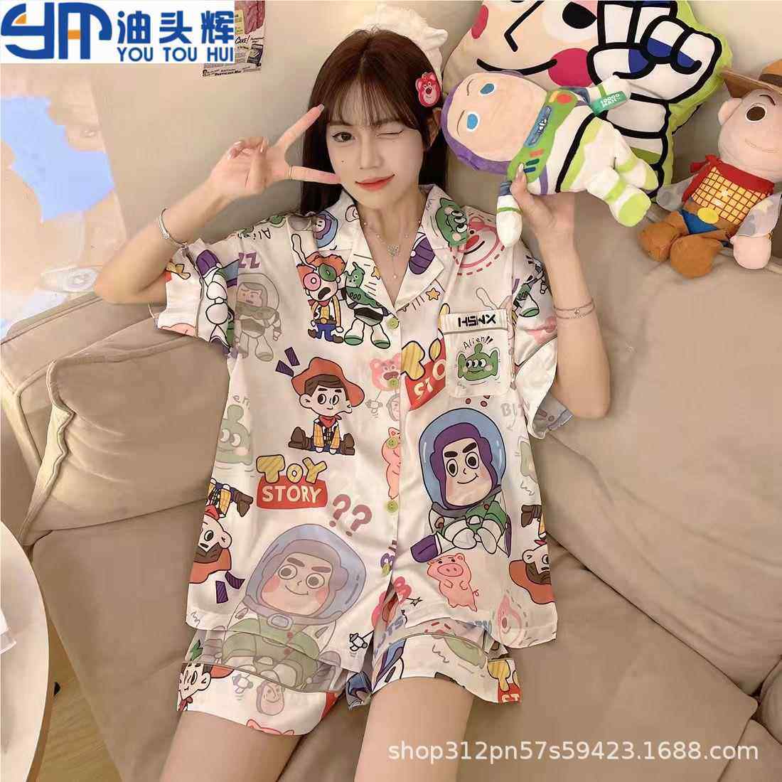 2025新款今年流行睡衣女款夏夏季新款女短袖短裤韩版宽松可外穿两