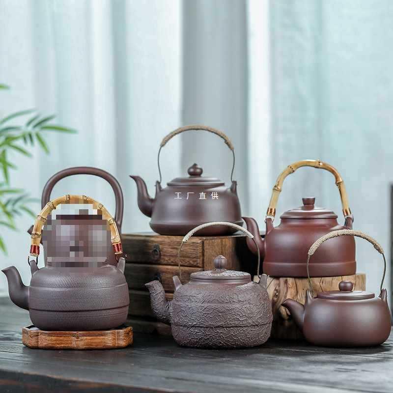 煮水壶宜兴紫砂烧水壶手工大茶壶电陶炉煮茶器明火提梁紫砂壶
