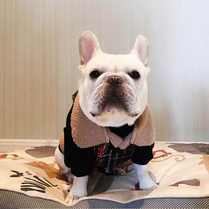 狗狗衣服秋冬装法斗巴哥加厚羊羔绒马甲斗牛犬雪纳瑞宠物服饰发