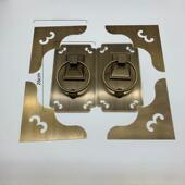 新中式 彷古纯铜大门拉手门环覆古别墅木门方形古铜把手双开门拉环