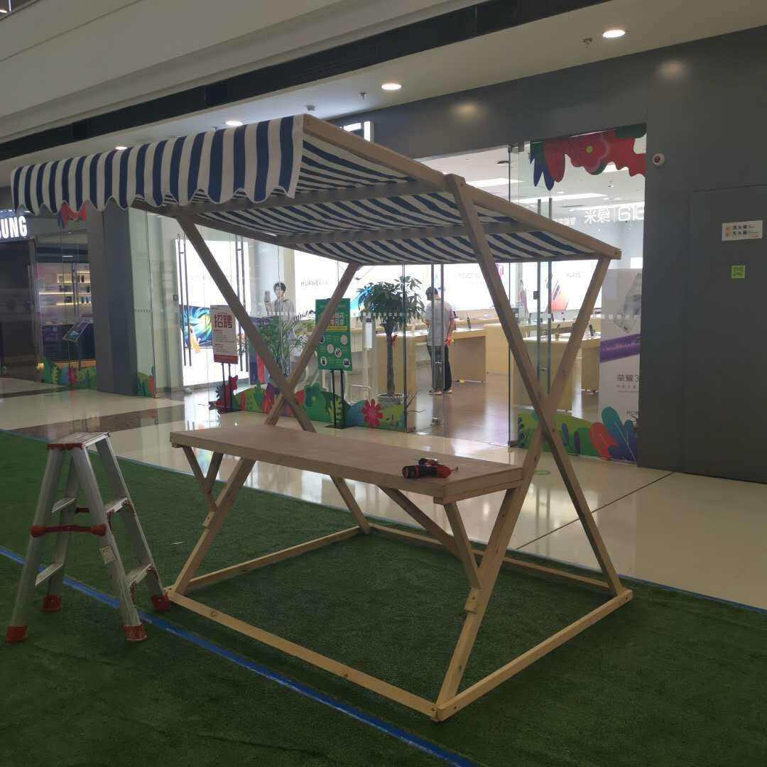 市集展示架木质活动棚架移动小摊位售货车集市摆摊货架夜市地摊车
