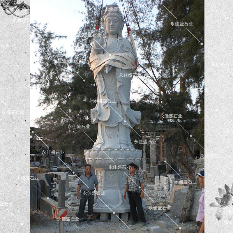滴水观音天然花岗岩整石雕刻寺庙古建佛事用品佛像人物雕塑雕像
