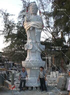 滴水观音天然花岗岩整石雕刻寺庙古建佛事用品佛像人物雕塑雕像