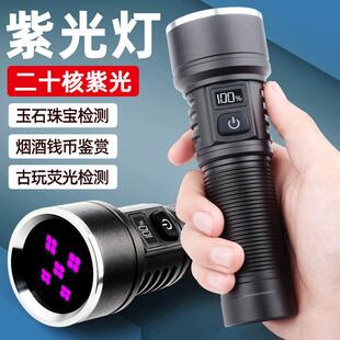 探豹新款紫光灯专业级鉴定手电筒UV固化烟酒验钞防伪大功率检测灯