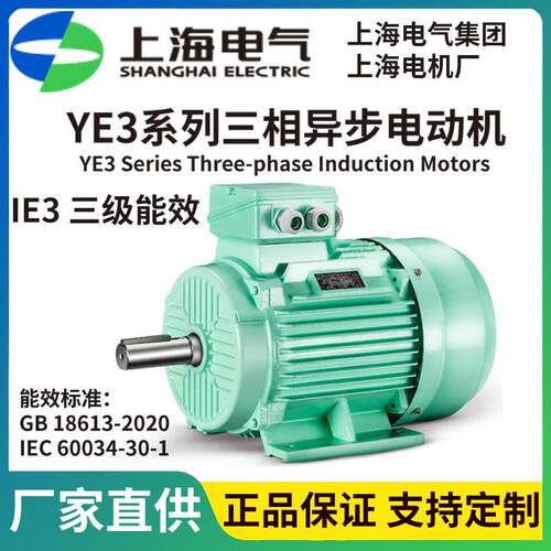 上海电气集团上海电机厂YE4电机IE4二级能效IC411冷却IP55/IP65