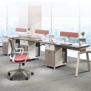 办公室组合双椅现M065人面桌对面职员桌四人位代简约屏风卡座办公