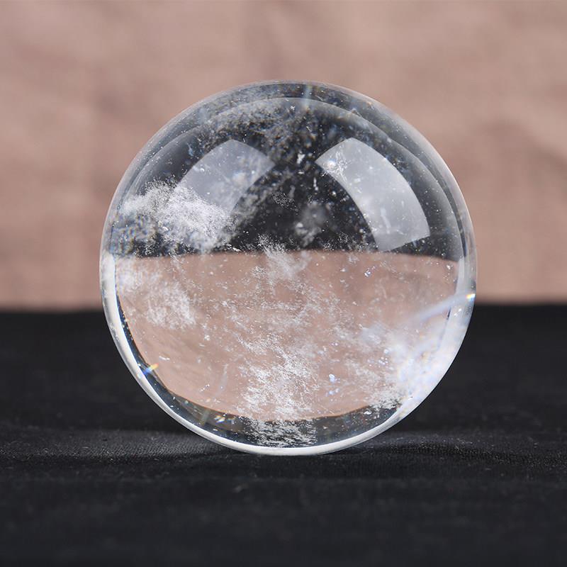 天然白水晶球摆件风水球摆件熔炼白水晶球