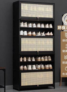 简鞋架家用门口348FMXG多易层带门尘入门鞋架鞋柜高款立式一体防