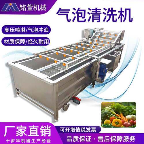 海鲜气泡清洗机不锈钢全自动水果蔬菜清洗机海带鱼虾类清洗设备