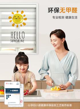 A6F76666J6L儿童房柔纱花帘卷打帘窗帘孩男孩女孩百印叶窗免孔卧