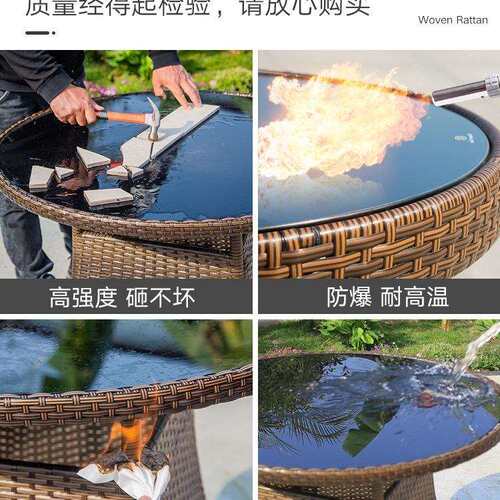 户外桌椅组合藤椅院三件藤985套庭露天阳室外花园露台铁艺休闲编H