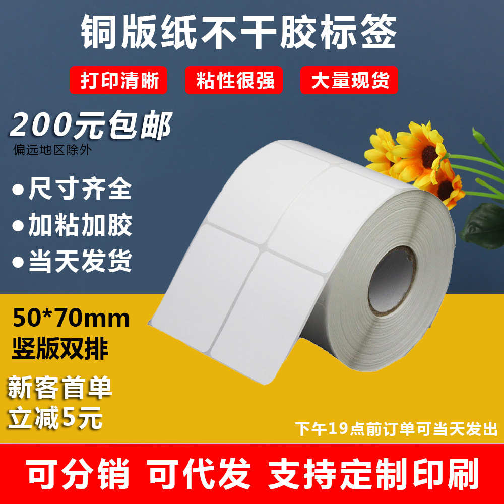 咖啡杯耐高温空白铜版纸贴纸水果卷筒贴纸5070不干胶标签贴纸图案