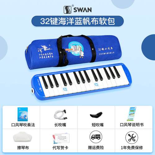 新款天鹅全乐理口风琴37键3吹2键小学生用专业演级童初学者儿管奏