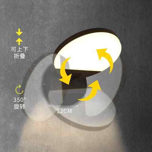 675跨境l防ed户外水壁灯现代简约别庭院感应过道灯具3墅50灯°旋
