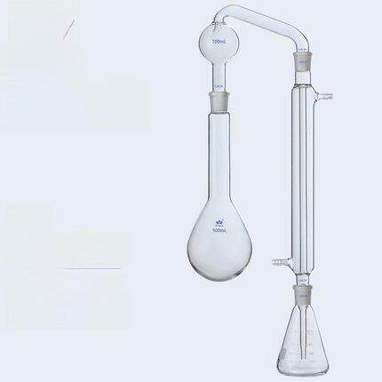 凯氏定氮装置500ml标口配氨氮蒸馏用长颈圆底烧瓶高硼硅耐高温料