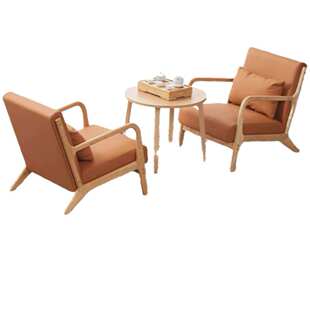 新款桌椅组合小户型一桌二椅子实木休闲简约化妆阳台沙发椅咖啡厅