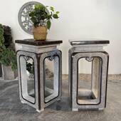 石雕花架中式 花大理石花架户外花底园座台盆庭景供花几院落地摆件