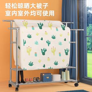不锈钢双杆晾衣架落地折叠阳台家用晒衣架伸缩室外晾衣杆挂衣架云